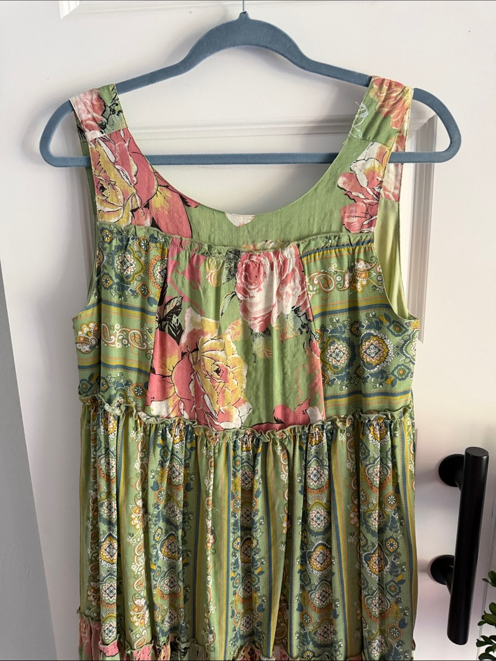 Green Floral Boho Maxi Dress medium - Picture 2 of 6